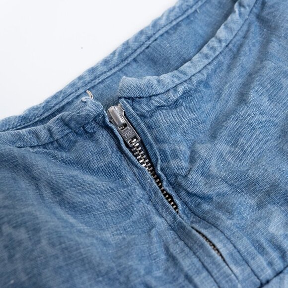 Isabel Marant Étoile Blue Chambray Cotton Linen Tiered Mini Skirt Size 40 - Picture 7 of 9